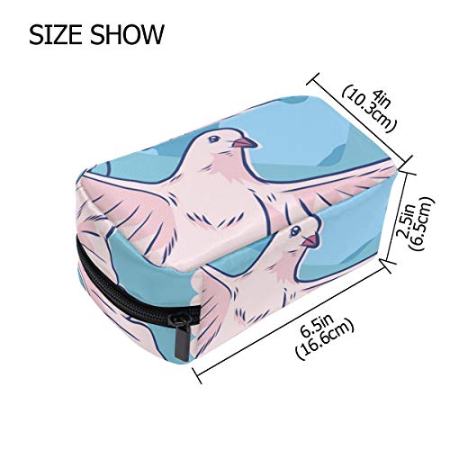 LORONA Peace Day Composition with White Dove - Bolsa de maquillaje para mujer, diseño de paloma blanca