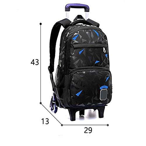 Los estudiantes de la carretilla bolsas Escuela de bolsa, a prueba de agua Escuela de balanceo de la carretilla del morral en las ruedas seguir adelante SchoolStudents equipaje primarias ( Color : C )