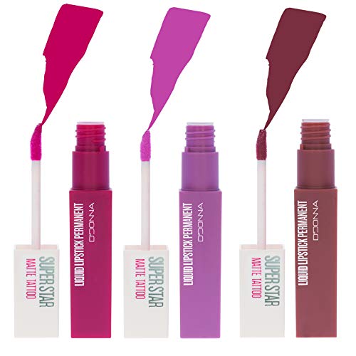 Lote Cia&Co 3 x Super Star Matte NUDE PASTEL I - Barra de Labios Liquida Mate Tatto Permanente (Colores NUDE PASTEL I - Lote MY-07)