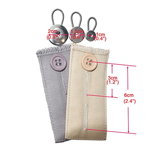 Lote de 17 botones alargadores, 8 botones alargadores para la cintura, 4 alargadores de cuellos de camisas, 5 alargadores de algodón para pantalones, camisas, faldas, vaqueros y más