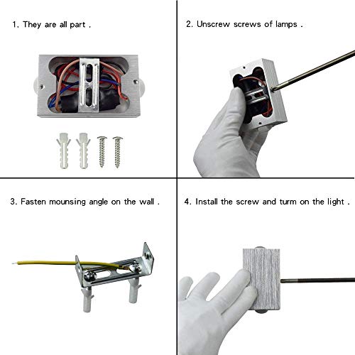 Louvra Apliques de Pared Lámpara de Pared en Moda de Puro Aluminio 2 LED 6 W, Iluminación de Pasillo, Entrada, Dormitorio, Decoración Hogar, Blanco Cálido