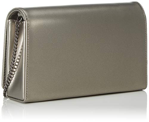 Love Moschino - Borsa Metallic Nappa Pu, Carteras de mano Mujer, Plateado (Fucile), 13x22x6 cm (W x H L)