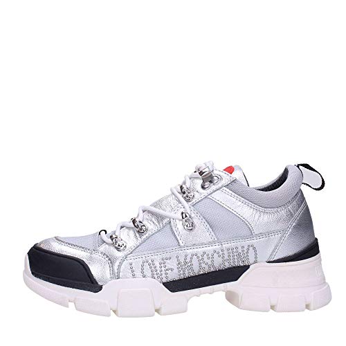 Love Moschino - Zapatillas para mujer, color plateado Plateado Size: 41 EU