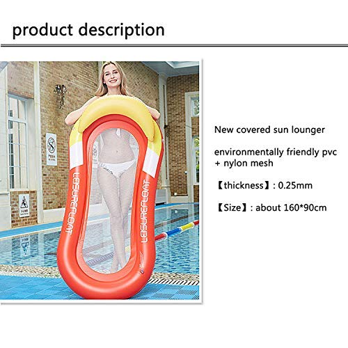 Lovebay inflables para colchoneta Piscina Tumbona Flotante para Adultos & niños 130 x 73 cm (Amarillo) (Rojo)