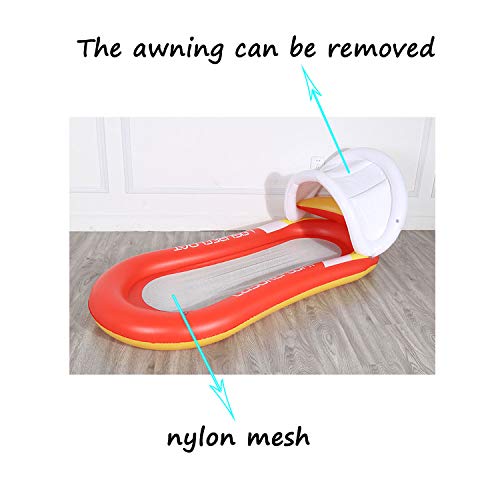 Lovebay inflables para colchoneta Piscina Tumbona Flotante para Adultos & niños 130 x 73 cm (Amarillo) (Rojo)