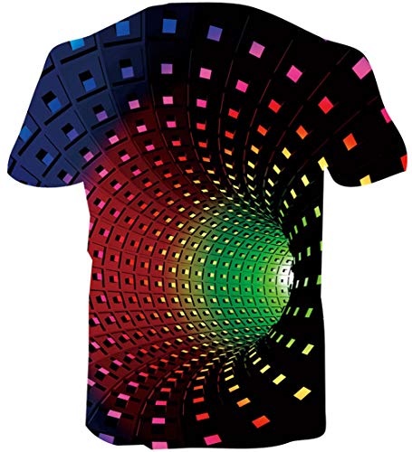 Loveternal 3D T-Shirt Patrón Impresa Remolinos Manga Corta Swirl Tops Camisetas para Hombres de Las Mujeres L