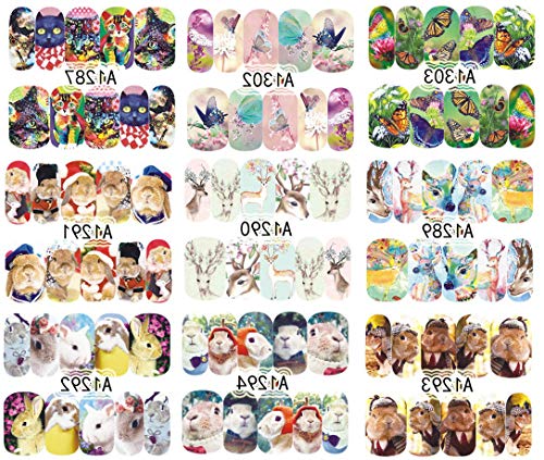 LOVEYORL 50 Hojas de Arte de Uñas Mixtas Etiqueta Engomada de la Transferencia de Agua del Arte del Clavo Calcomanías de Manicura para las Mujeres Favores del Partido Diy Uñas Consejos Calcomanías