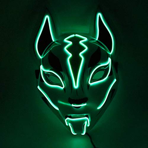 LQH hasta Cosplay Traje de Halloween Horror Hombres Mujeres Fox neón Cubierta EL Cable de luz LED (Size : C)