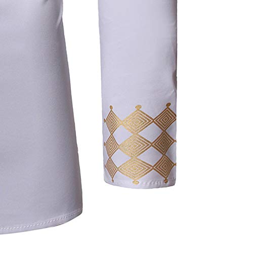 LSSM Camisa De Manga Larga Bronceadora para Hombre Funky Casual Button Down Manga Corta Unisex Beach Camisa De Lino A Rayas, De Manga Corta Y Corte Entallado para Manga Corta Estampado Blanco M