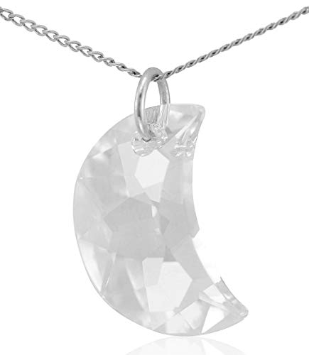 Lua Joia Niños Mujer Plata fina 925 plata de ley medialuna Clear