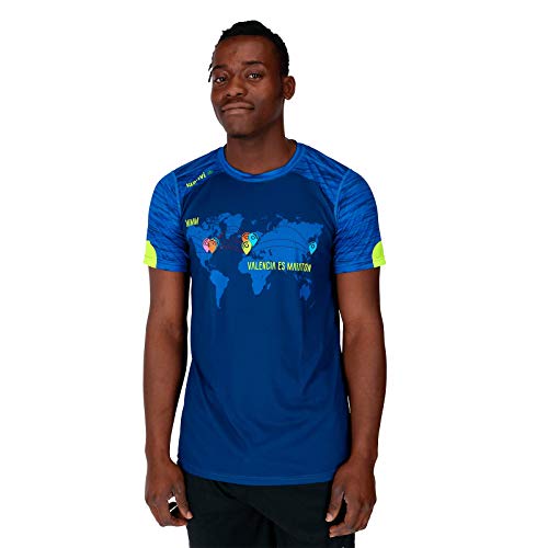 Luanvi Camiseta de Manga Corta Estampado Mapa Edición 2019, Unisex, Multicolor, M