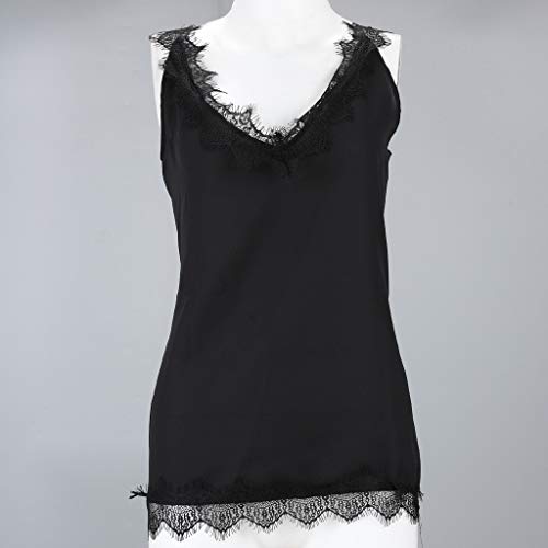 Luckycat Camisetas Chaleco de la tapa M para Mujeres Black 1 S