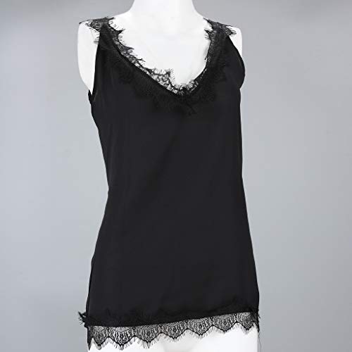 Luckycat Camisetas Chaleco de la tapa M para Mujeres Black 1 S