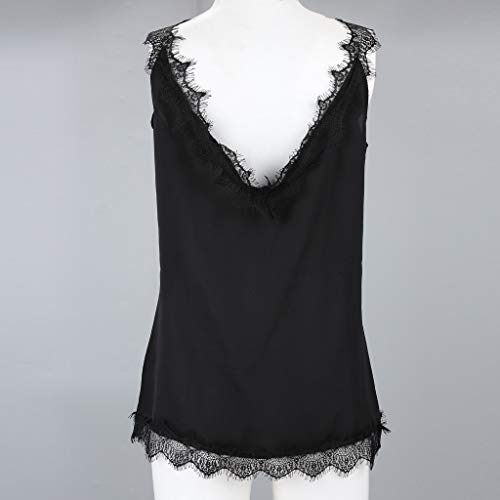 Luckycat Camisetas Chaleco de la tapa M para Mujeres Black 1 S