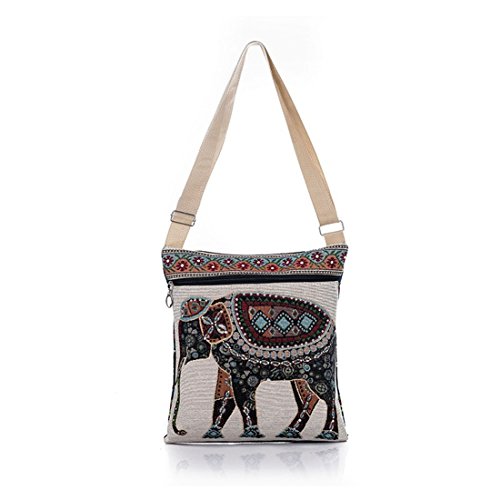 Luckywe Mujeres bolso bandolera Elefante que teje Messenger monedero cartera bolso A42 Multicolor2