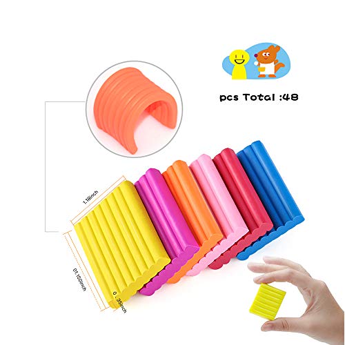 Luclay Arcilla Polimerica - 48 Colores Polymer Clay, No Tóxica DIY Modelado Craft Set y Accesorios de Arcilla en la Caja de Almacenamiento Doble, Regalo Ideal para Niños