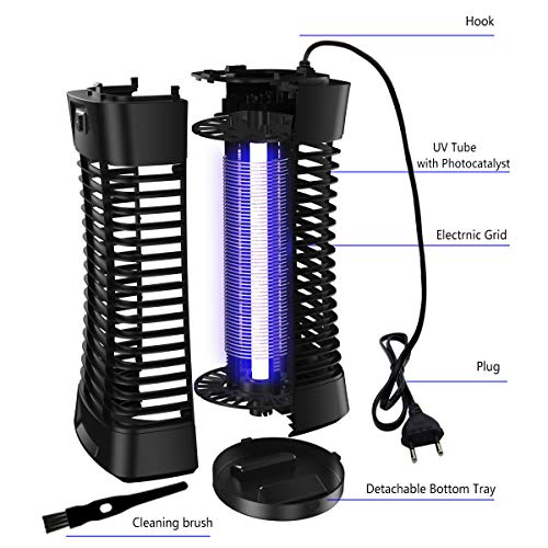 Lukasa Lámpara Mosquito Electrico, Lámpara 7W UV Luz Lampara para Mata Mosquitos y Repelente Insectos, Control Insecto Efecto 30m²