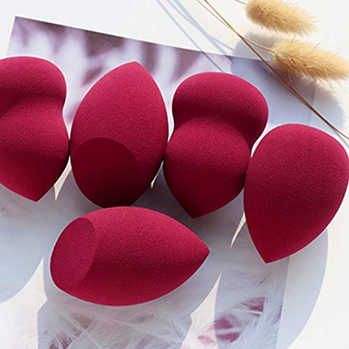 LuLyL2 Pcs Juego de esponjas de maquillaje con forma de calabaza y bisel Cara impecable Base en polvo Crema Esponjas para mezclar Herramientas cosméticas profesionales ， Con carcasa de silicona.