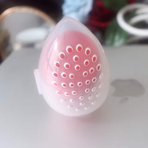 LuLyL2 Pcs Juego de esponjas de maquillaje con forma de calabaza y bisel Cara impecable Base en polvo Crema Esponjas para mezclar Herramientas cosméticas profesionales ， Con carcasa de silicona.