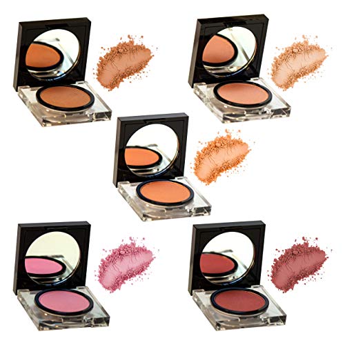 Lunaci Barcelona Colorete,Textura Aterciopelada Acabado Mate,Ligero, natural, hipoalergénico, Melocoton (04)