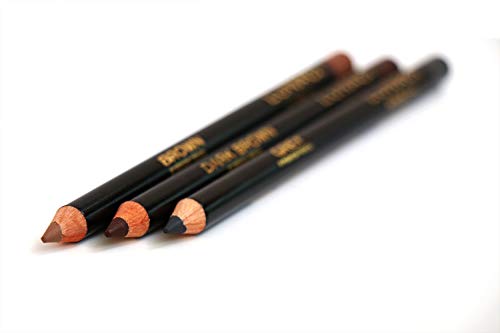 LUNACI Barcelona Lápiz de Cejas en 3 Colores (Tono: Dark Brown), Eyebrow Pencil With Dry Blendable Texture