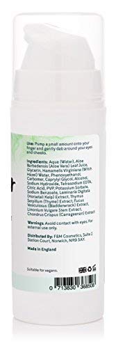 Lunar Eye Gel con refrigeración algas y Aloe Vera para la piel seca en los ojos. Color crema que trata de las ojeras, círculos, bolsas y arrugas 30 ml.