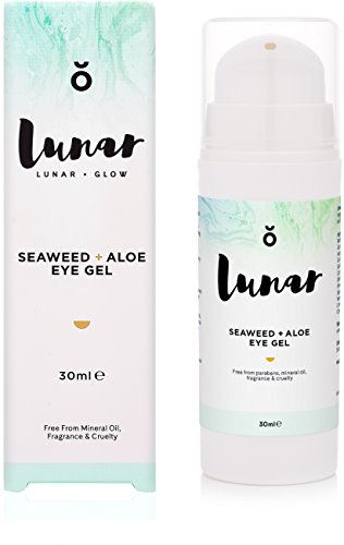 Lunar Eye Gel con refrigeración algas y Aloe Vera para la piel seca en los ojos. Color crema que trata de las ojeras, círculos, bolsas y arrugas 30 ml.