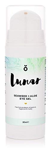 Lunar Eye Gel con refrigeración algas y Aloe Vera para la piel seca en los ojos. Color crema que trata de las ojeras, círculos, bolsas y arrugas 30 ml.