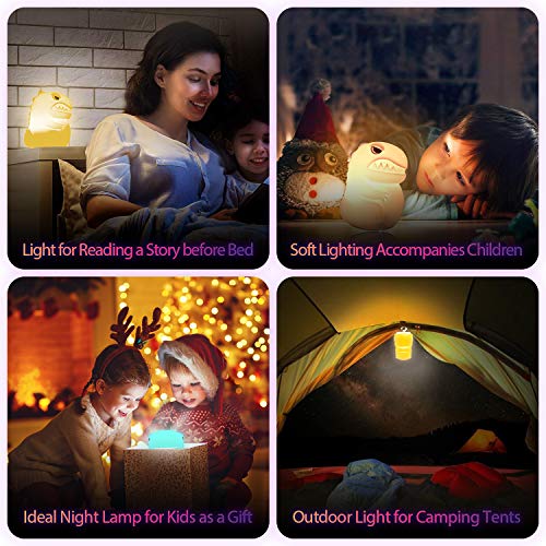 LUROON Lámpara LED para Niños 16 Color Cambiante, Control Táctil Temporizador Cuidado Ojos Silicona suave y lavable Luz de Noche Infantil, Perfecto Regalo para Bebés