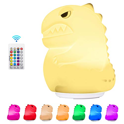 LUROON Lámpara LED para Niños 16 Color Cambiante, Control Táctil Temporizador Cuidado Ojos Silicona suave y lavable Luz de Noche Infantil, Perfecto Regalo para Bebés