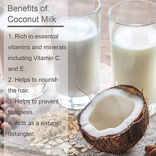 LUSETA Champú de Leche de Coco Hidratante Nutritivo y Reparador para Cabello Seco y Dañado 500 ml