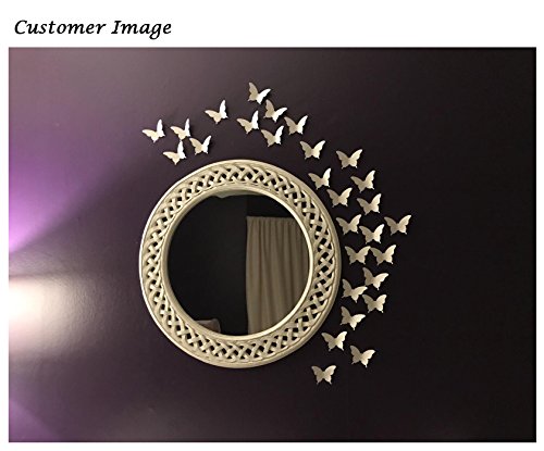 Luxbon 100p 3D Papel Blanco Pegatinas de Pared de Mariposa DIY Decoració