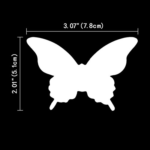 Luxbon 100p 3D Papel Blanco Pegatinas de Pared de Mariposa DIY Decoració