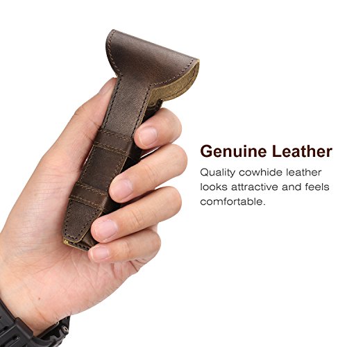 Luxspire Estuche para Afeitadoras de Seguridad Suave, Bolsa de Afeitadora de Cuero PU con Doble Filo, Accesorio Ideale para Proteger de Maquinilla de Afeitar en Viajes y Uso Diario - Marrón