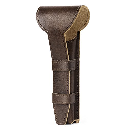 Luxspire Estuche para Afeitadoras de Seguridad Suave, Bolsa de Afeitadora de Cuero PU con Doble Filo, Accesorio Ideale para Proteger de Maquinilla de Afeitar en Viajes y Uso Diario - Marrón