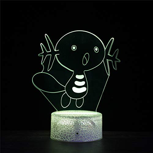 Luz de noche LED 3D Pokemon-Wooper Decoración de recámara Mejor Navidad Regalo de cumpleaños para niños y niñas, con cupón