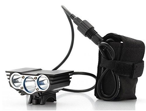 Luz delantera - Foco frontal para Bici 6000 lúmenes Linterna LÁMPARA TORCH frontal 3x CREE XM-L U2 LED de bicicleta