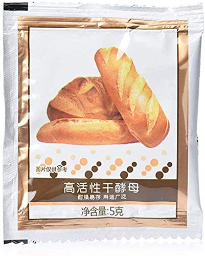 LZEN 30 Packs Bread Yeast Active Dry Yeast High Glucose Tolerance Kitchen Baking Agents for Kitchen Baking(5g per Pack)
