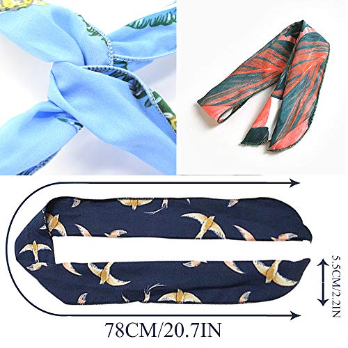 LZYMSZ 12PCS Diademas para Mujer, Estampado Floral Torsi¨®n Nudo Banda Para el Cabello Yoga Cabeza Envoltura Deportes Turbante El¨¢stico (2019-TSTJ)