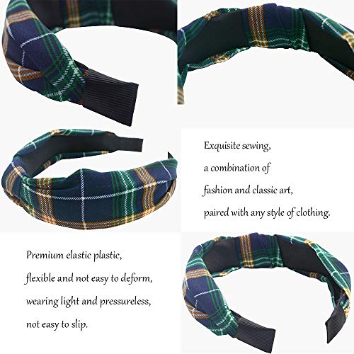 LZYMSZ Arco Nudo Diadema,12PCS Giro Nudo Diadema Rayas Anchas Tela Cruz Nudo Aro Del Pelo, Accesorio De Impresión Floral Elástico Del Pelo Para Las Niñas De Las Mujeres (color-2)