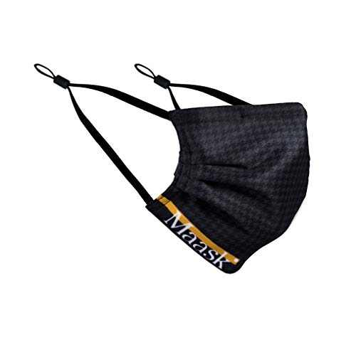 MAASK Shield Houndstooth MASCARILLA HIGIENICA Reutilizable, Adultos Unisex, Negro