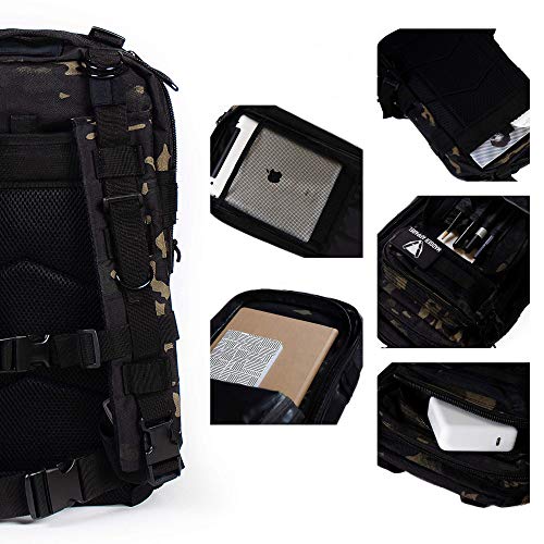 Madger Mochila 20L / Camuflaje Táctico / Militar, Senderismo, Trekking, Camping, Bicicleta, Outdoor / Impermeable, Multi-fonctionnel