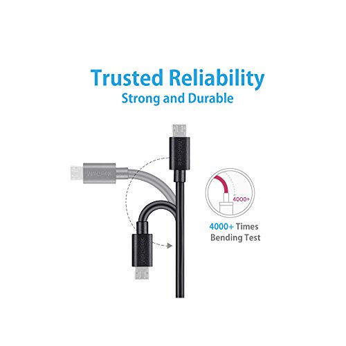MaGeek® [Pack de 5] 0.3m Cables Micro USB Sincroniza y Carga para Samsung, HTC, Sony, Motorola, LG, Google, Nokia etc.(Negro)