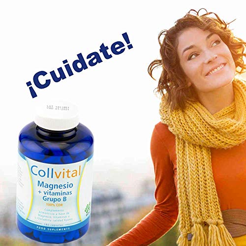 Magnesio + Vitaminas para el cansancio de grupo B + Glucosamina Kyowa 180 capsulas de 430MG (tratamiento para 3 meses). Reduce la fatiga y mejora el sistema nervioso. Suplemento carbonato de magnesio