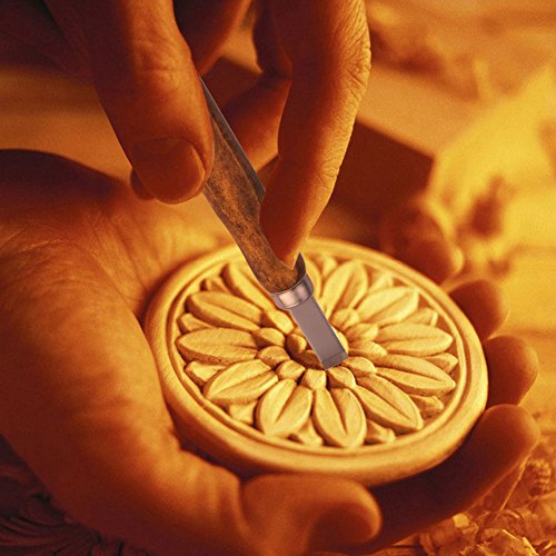 Maike Mall Juego de cinceles - Escultura de cinceles, cuchillo de trinchar hecho a mano para DIY mango de madera de herramientas Wax Carving 12 Pieces