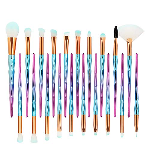 Make Up Brush Set Sirena Pincel de maquillaje Pincel cosmético Pincel de sombra de ojos Fan-shaped Makeup Pinse 21 piezas Pinse Set