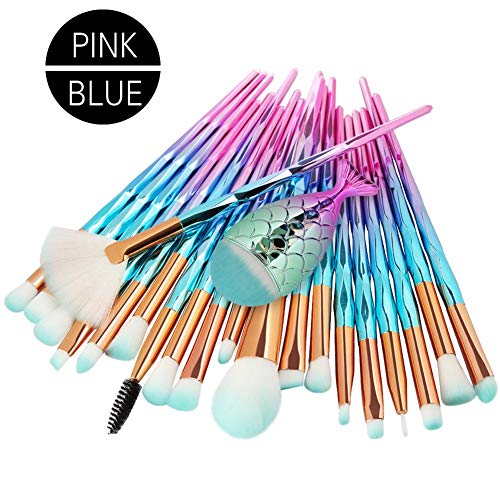 Make Up Brush Set Sirena Pincel de maquillaje Pincel cosmético Pincel de sombra de ojos Fan-shaped Makeup Pinse 21 piezas Pinse Set