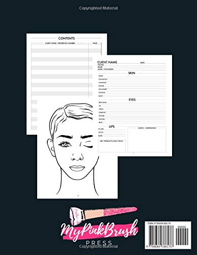Makeup Face Charts: Blank Face Chart Book, for Professional and Amateur Makeup Artists, Client Tracker with Notes