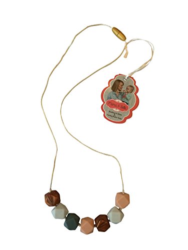 Mama & Belle – Collar de dentición/enfermería – seguridad probado masticables joyería Aurora rosa Quartz Talla:Necklace length approx 29 inches/74cm