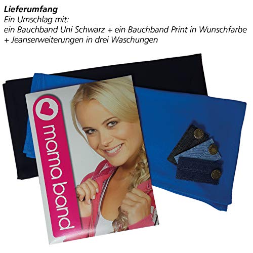 Mamaband - Banda abdominal para embarazadas en paquete doble, calentador de espalda y alargador de camisetas para embarazadas, ropa premamá elástica blanco / negro Large